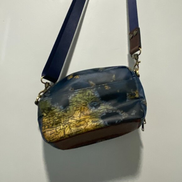 Patricia Nash Piper Coated Linen Canvas Crossbody bag in Greek Map - Picture 5 of 5